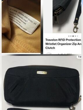 Travelon Wristlet Wallet Clutch Safe Travel Compact Purse Phone Case RFID